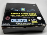 Penny Coin Tube Box with 70 empty penny coin tubes, NO coins