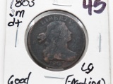 1803 small date/large fraction Draped Bust Large Cent Good