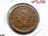 Braided Hair Large Cent 1854 XF