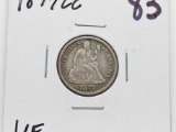 Seated Liberty Dime 1877CC VF better date