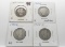 4 Barber Quarters: 1899 G, 1900 G scratches, 1902 AG, 1904-O G