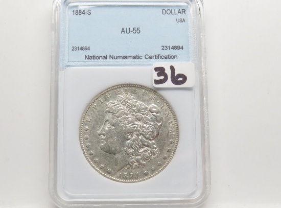 Morgan $ 1884S NNC AU55