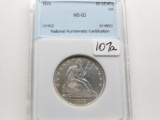 Seated Liberty Half $ 1875 NNC MS60