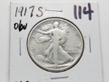 Walking Liberty Half $ 1917S obv VG