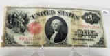 $1 Legal Tender 1917, SN R31471137A, Hard Fold Splits taped light stains