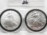 2 Unc Silver American Eagles: 2002, 2004