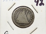 Seated Liberty Quarter 1877CC Good