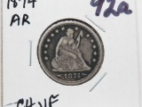 Seated Liberty Quarter 1874 AR CH VF