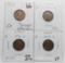 4 Lincoln Wheat Cents: 1921S EF ?planchet streaking, 30 AU, 31D VF/EF rim ding, 32 VF