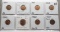 8 Lincoln Cents: 7 Wheat BU-Gem BU some red (1936S, 42, 47, 51D, 54D, 54S,, 56D); Memorial 1960P sma