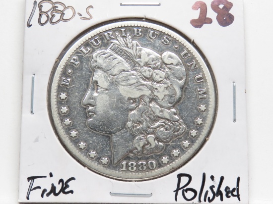Morgan $ 1880S Fine polished