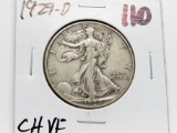 Walking Liberty Half $ 1929D CH VF