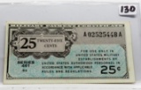 Military Pay Certificate 25 Cent Series 461 CH CU