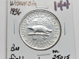 1936 Wisconsin Commemorative Half $ BU field marks, mintage 25015
