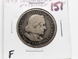 1893 Columbian Expo Commemorative Silver Half $ F