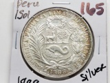 1888 TF Peru Silver 1 Sol nice