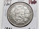 1896F Peru Silver 1 Sol nice