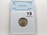 Shield Nickel 1866 NNC Unc details cleaned
