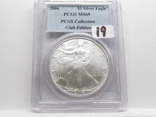 2004 Silver American Eagle PCGS MS69 Collectors Club Edition