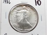 Silver American Eagle 1986 BU toning