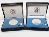 2-1974 Bicentennial Commemorative Medals .925 Silver boxed: Thomas Jefferson, John Adams