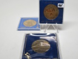 3 Bronze Medal/Tokens: 1983 Celebrate Dallas, 1986 JC Penney Liberty Trade; Disney MGM Studio/Theme