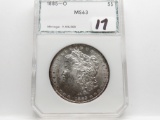 Morgan $ 1885-O PCI MS63, green label