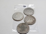 4 Silver Morgan $: 1881 Fair, 83 G, 87 VG, 21S Fine