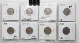 8 Buffalo Nickels: 1916 G, 16S corrosion, 17 VG+, 18 VG, 19 F rev scrs, 19D G+ obv scr, 19S G, 20 VG