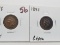 2 Indian Cents: 1878 EF, 1881 CH AU