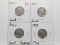 4 Buffalo Nickels: 1920S G, 21 G, 21S G scratches, 23 F