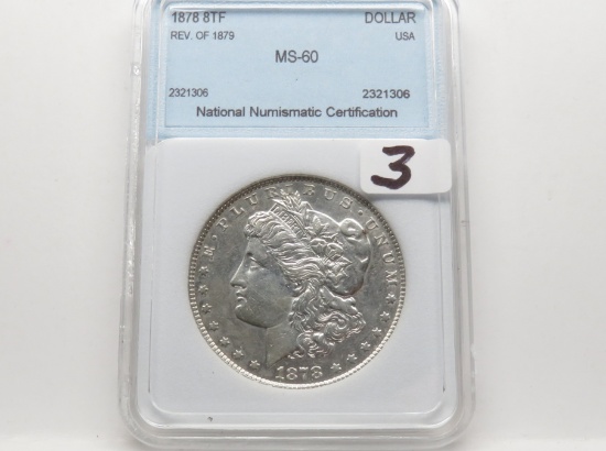Morgan $ 1878 8TF rev of 79 NNC MS60