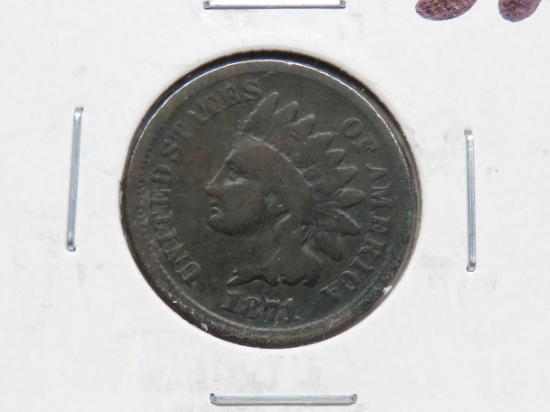 Indian Cent 1871 G, better date