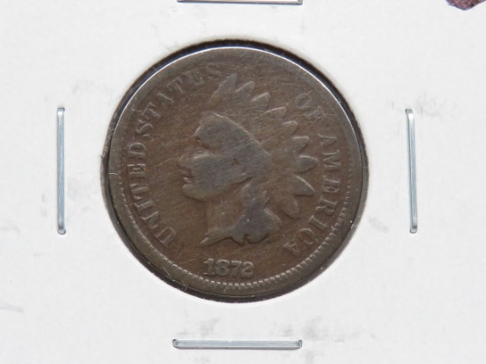 Indian Cent 1872 G, better date