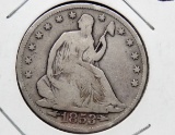 Seated Liberty Half $ 1853 AR/RA G+