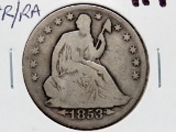 Seated Liberty Half $ 1853-O AR/RA G+