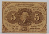 Fractional Currency 5 Cent 1st Issue 1863, FR1231, CHCU