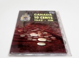 Album Canada 10 Cent, 1942-2011, 72 Coins (25 Silver). Dates unchecked by us