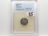 Seated Liberty Dime 1857P USCG AU50, slab scratches