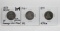 3 Seated Liberty Quarters: 1853 AR/RA VF die grease damage over arrow tip; 1861 AG, 1891 G/Fair