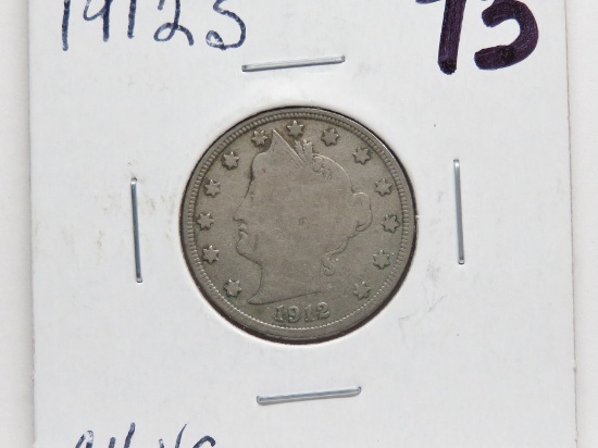 Liberty V Nickel 1912S CH VG, Semi-Key