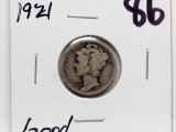 Dime Mercury Dime 1921 Good Semi-Key