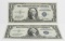 2-$1 Silver Certificate STAR Notes 1935, SN *65638055F, *65638057F, Unc light storage soiling