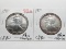 2 Silver American Eagles CH BU album toning: 1990, 1991