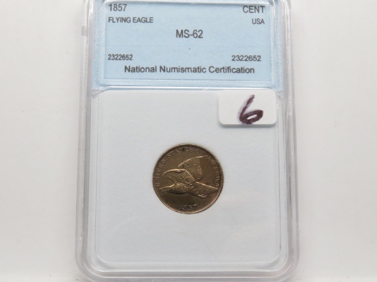 Flying Eagle Cent 1857 NNC MS62