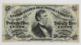 Fractional Currency 25 Cent 3rd Issue, FR1294, EF mounting glue residue rev