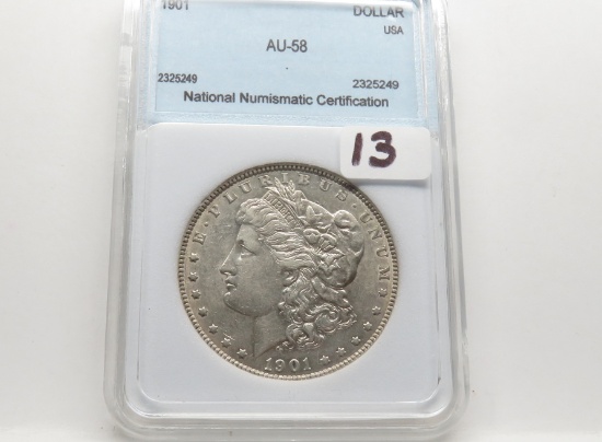 Morgan $ 1901 NNC AU58, Rare
