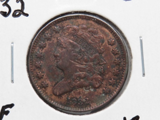 Classic Cent Half Cent 1832 VF, obv ?scrape