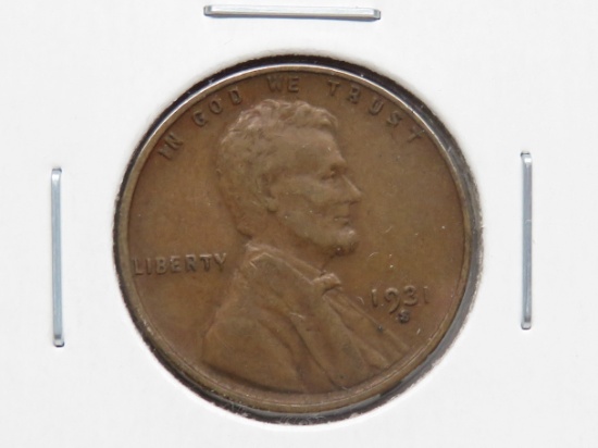 Lincoln Cent 1931S VF, Semi-Key