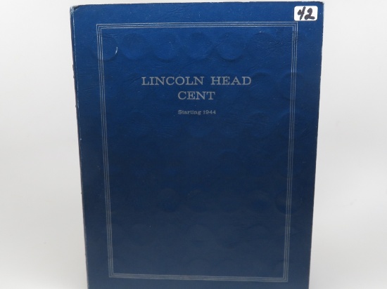 Harris Lincoln Cent Album, 49 Coins (38 Wheat, 11 Memorial) 1944-64D up to Unc (No 48D, 49S, 52S, 55